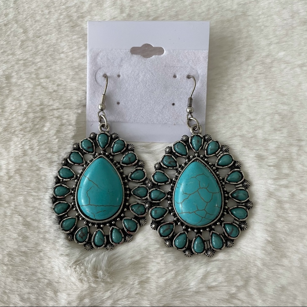 Beautiful turquoise earrings! Never been worn